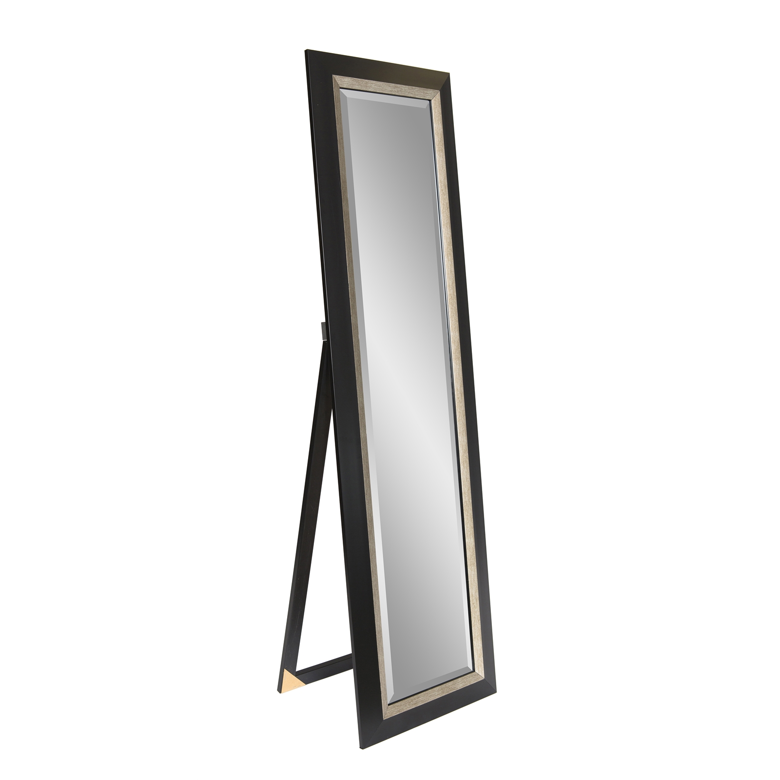 Stein 450 x 1600mm Black With Silver Trim Frame Milan Easel Mirror