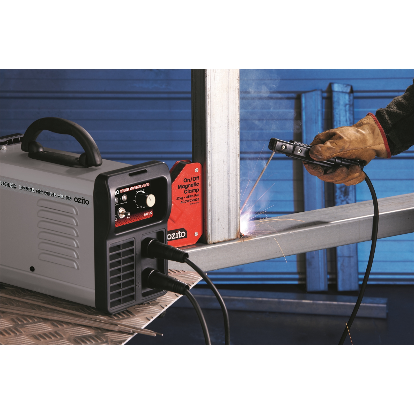 Ozito 130AMP Inverter Arc/TIG Welder Gas/Gasless Bunnings Warehouse