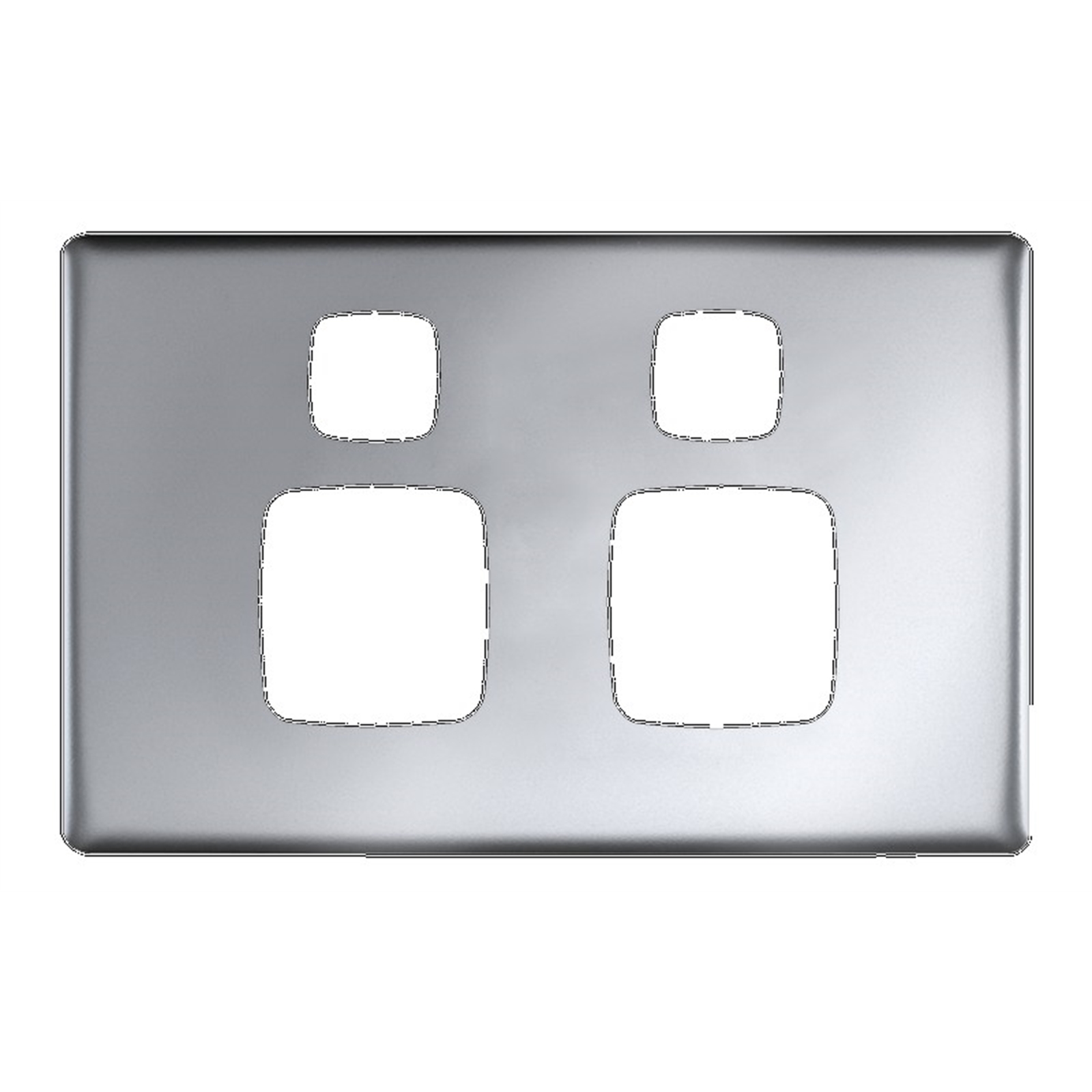 hpm-linea-double-power-point-coverplate-matt-silver-bunnings-warehouse