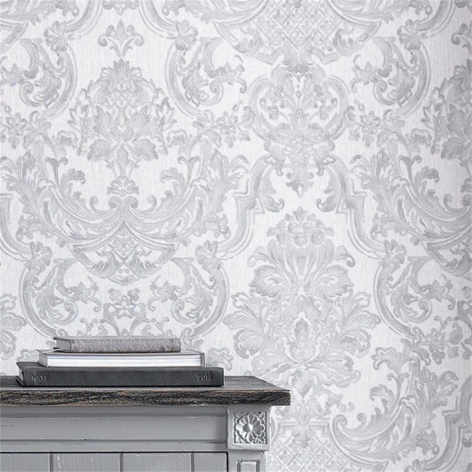 Graham &amp; Brown 52cm x 10m Silver Montague Wallpaper