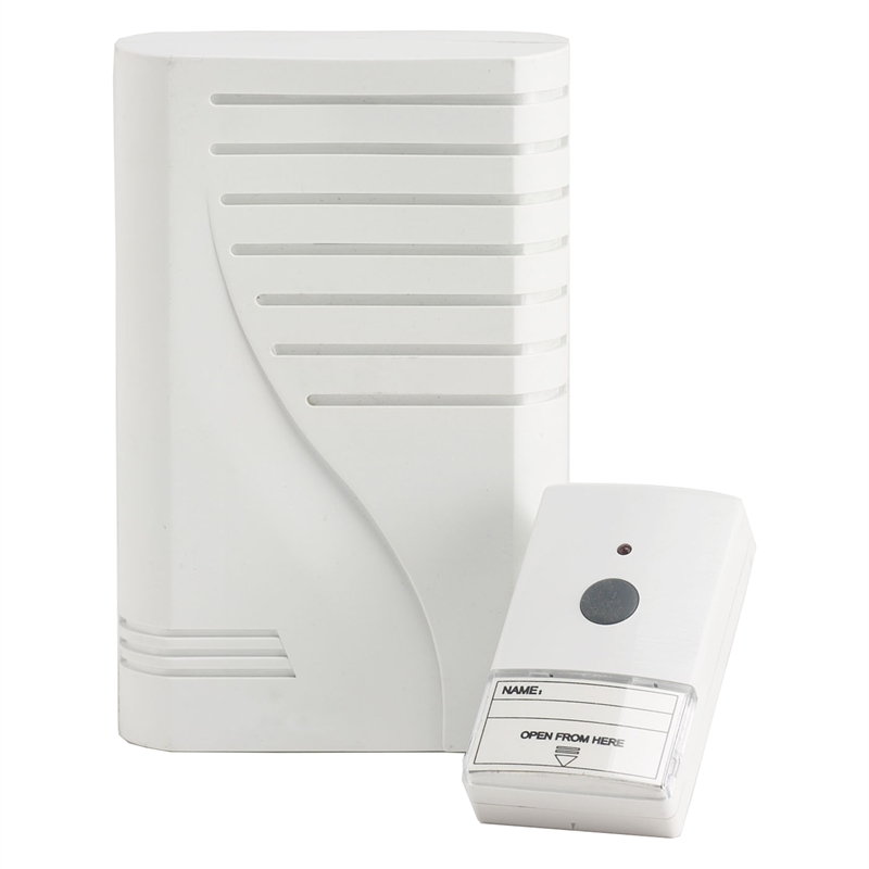 HPM Battery Operated Door Chime Long Range White Bunnings Warehouse