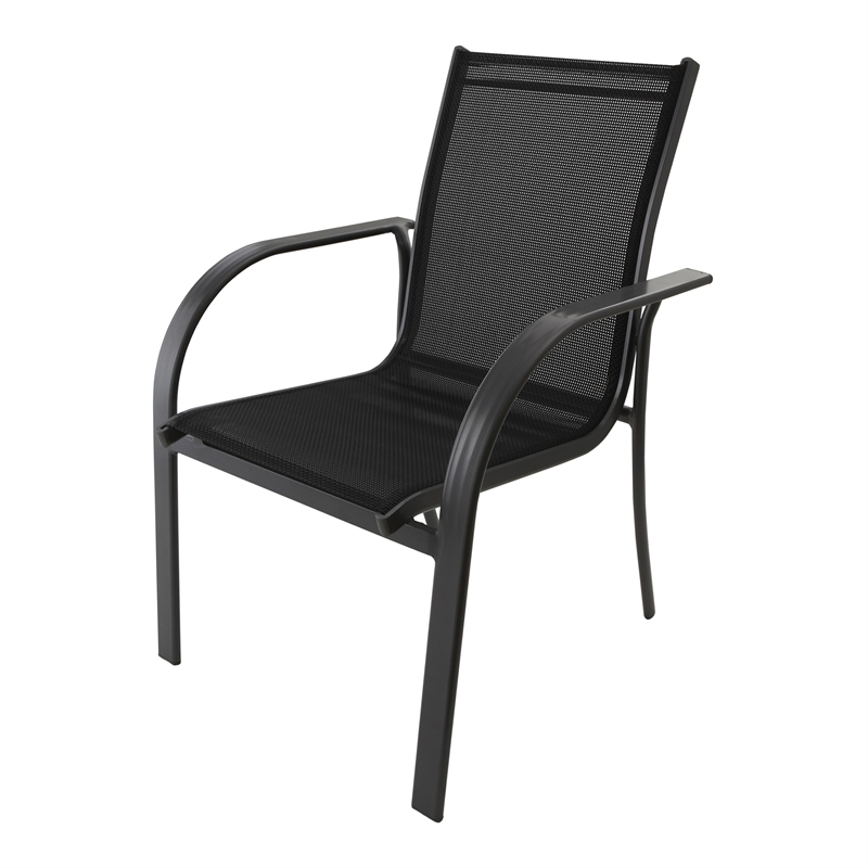 Mimosa Aluminium Mid Back Sling Chair Black SKU 03191229