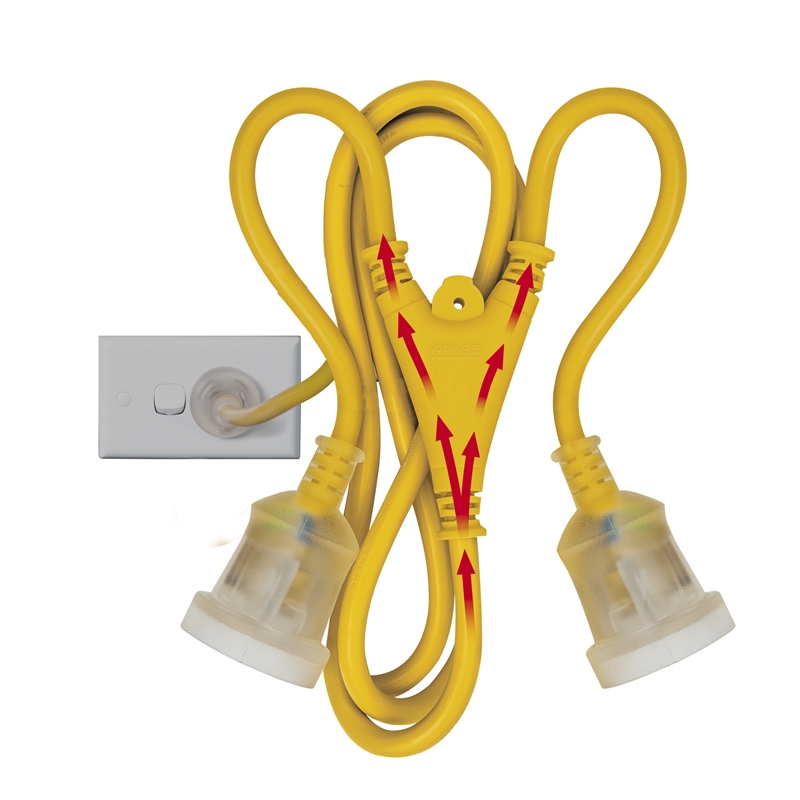 Arlec 1.8m Dual Split Heavy Duty Extension Lead Bunnings Warehouse