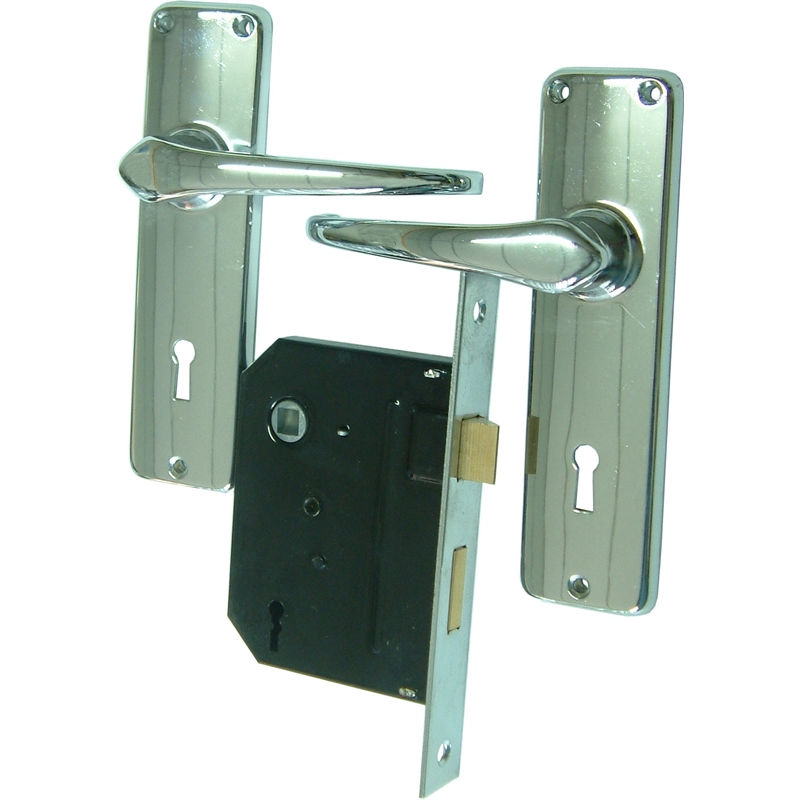 Xcel Chrome Plated Mortice Lock With Handles Bunnings Warehouse