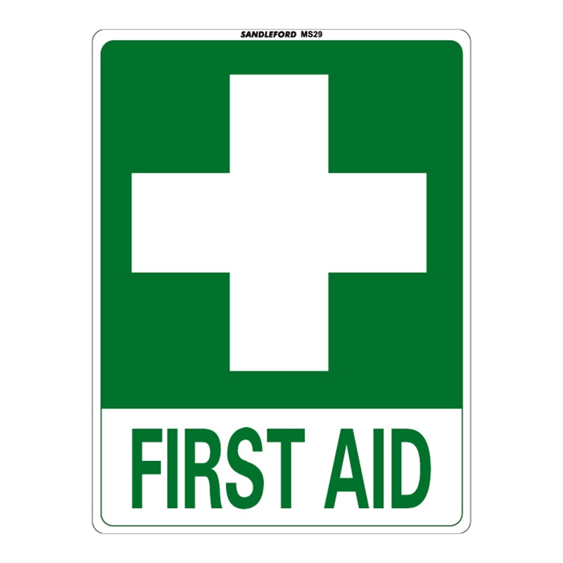 Sandleford Plastic Sign First Aid | Bunnings Warehouse