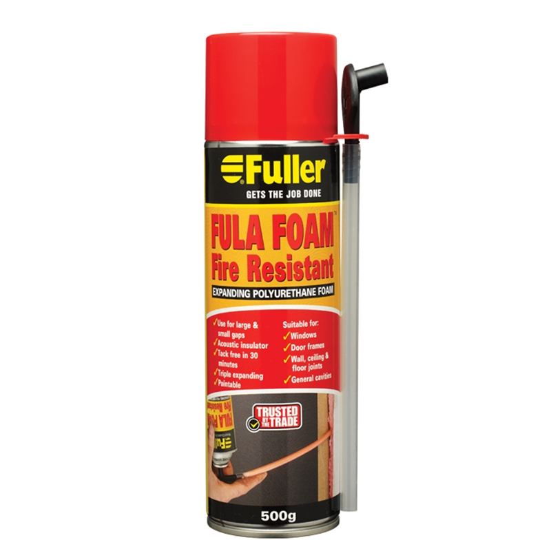 H B Fuller Fula Foam Fire Resistant Expanding Foam 500g Pink