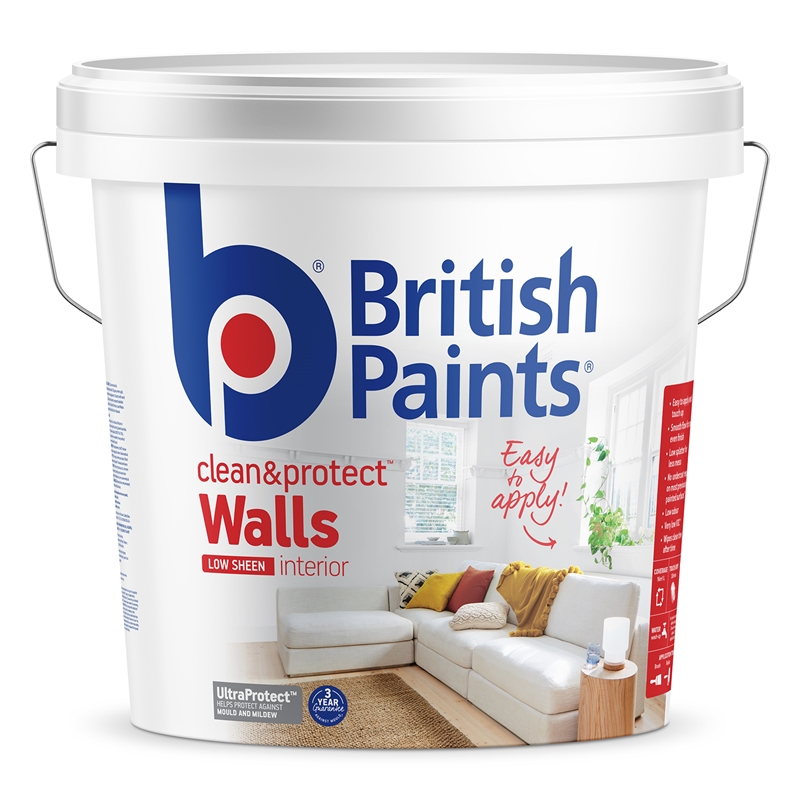 British Paints 15L White Clean & Protect Low Sheen Interior Paint