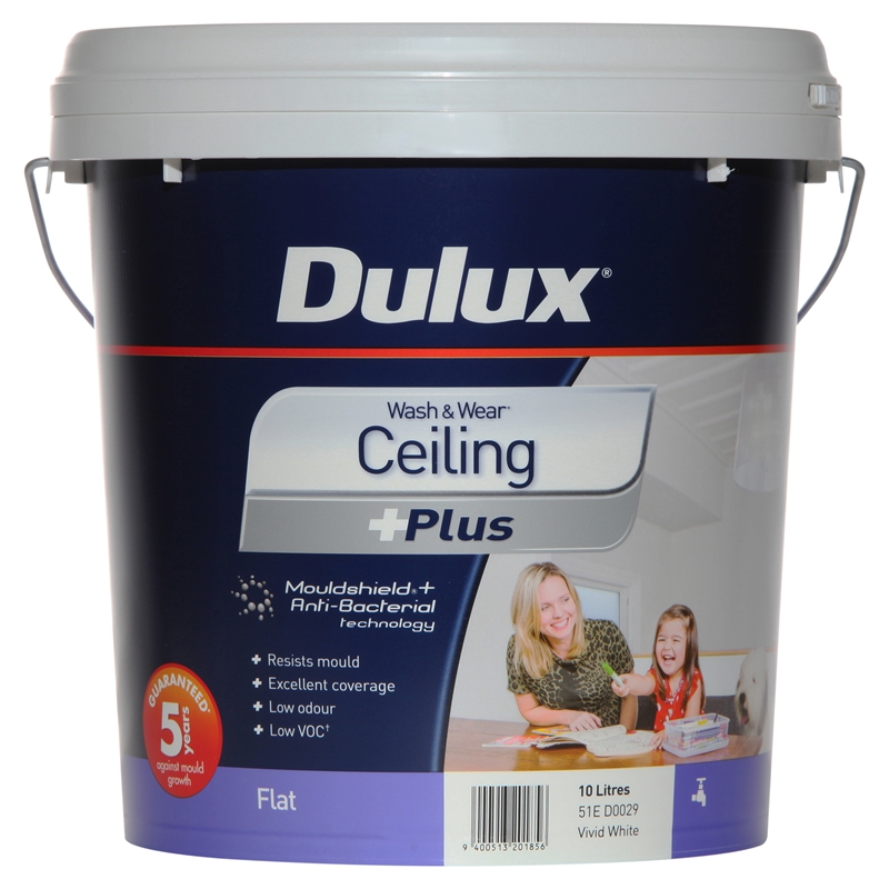 Dulux Wash & Wear Plus 10L White Ceiling | Bunnings Warehouse