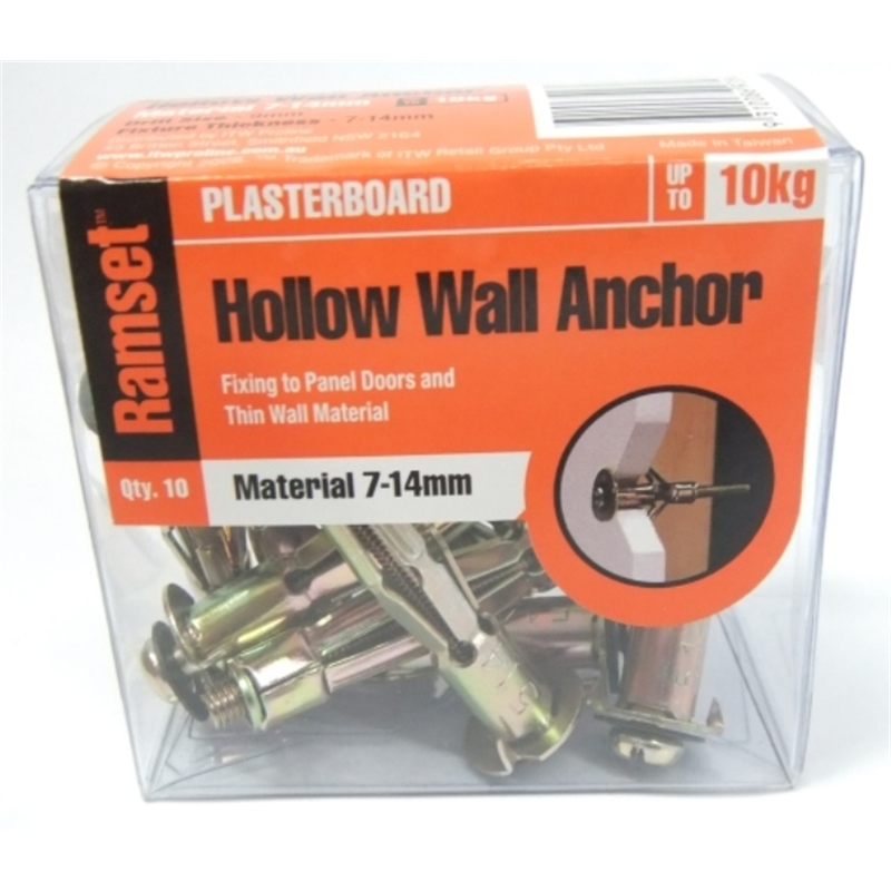Ramset Hollow Wall Anchor Zinc Passivated M4 x 714mm 10pk
