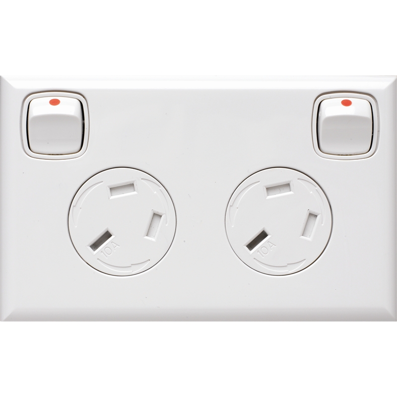 HPM XL Powerpoint Double with Rotating Covers White Bunnings Warehouse