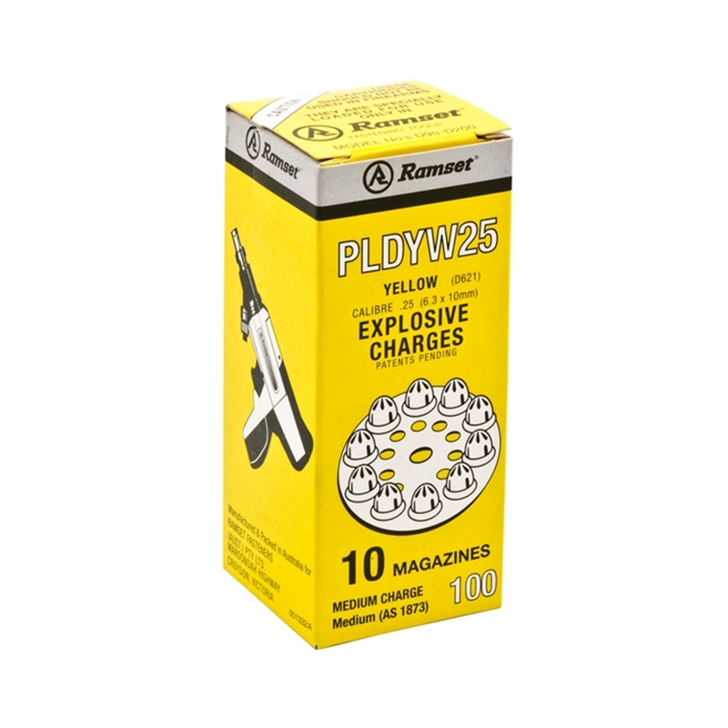 Ramset Charge Disc Explosive Charges Yellow Medium 100pk Bunnings