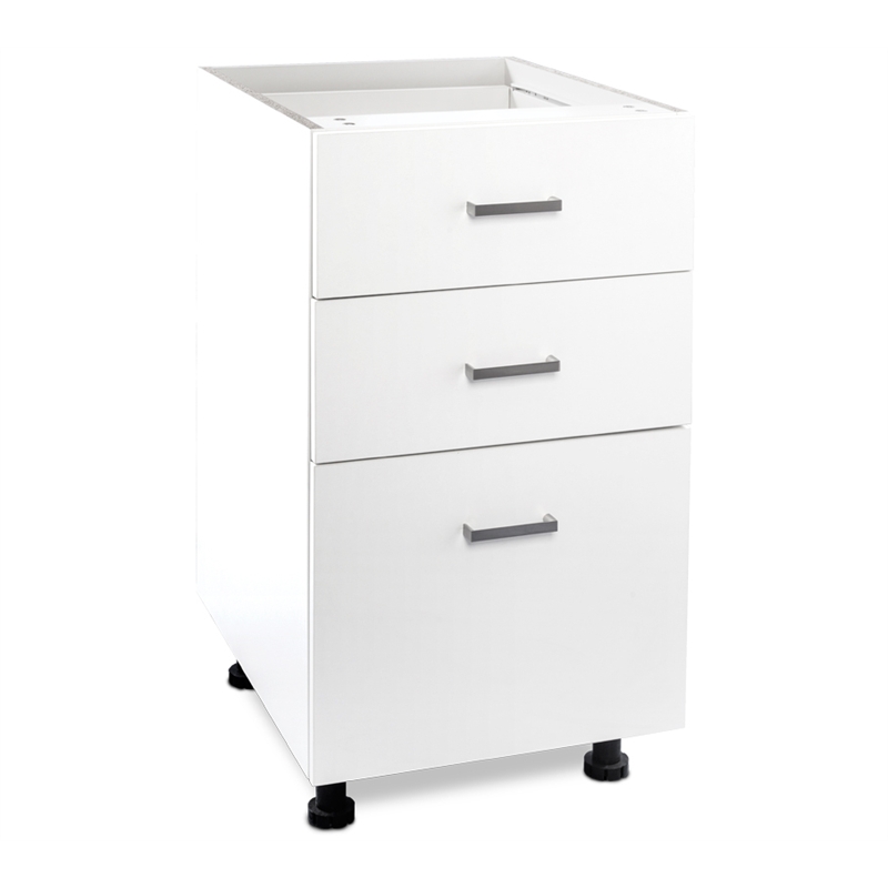 Flatpax Kitset 450mm Utility Base Cupboard 3Drawer White