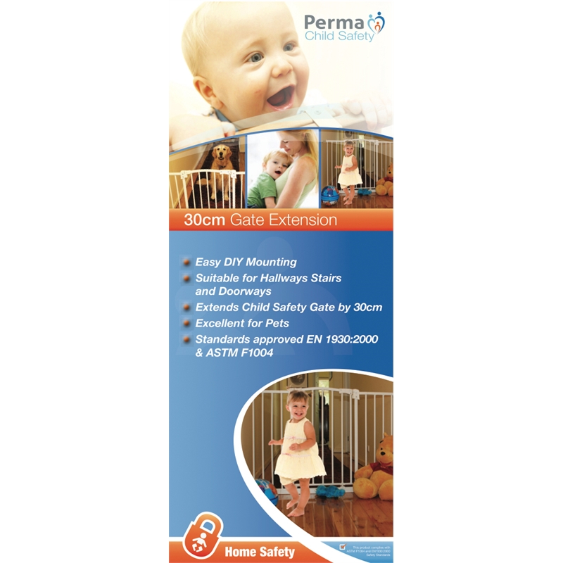 Perma Child Safety Gate Extension 300mm White Bunnings Warehouse