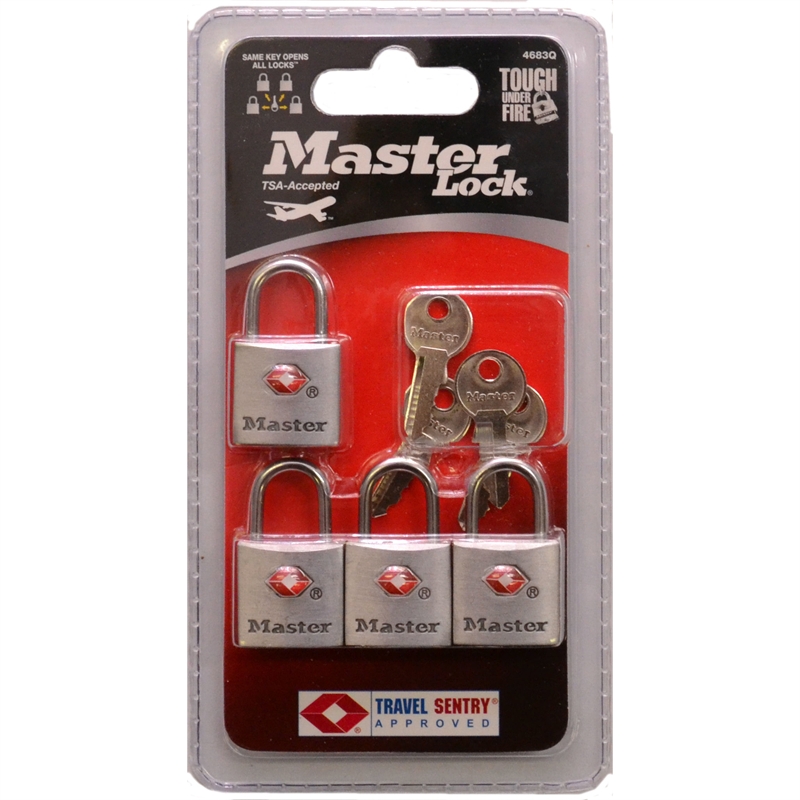 Master Lock 20mm TSA Keyed Padlock 4pk Bunnings Warehouse