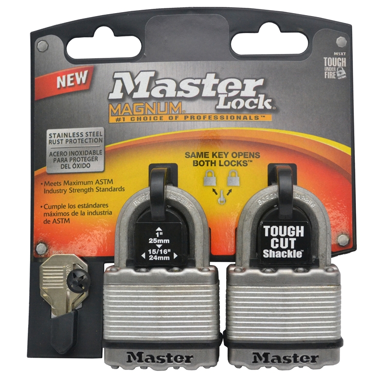 Master Lock Magnum Keyed Padlock 50mm 2pk Bunnings Warehouse