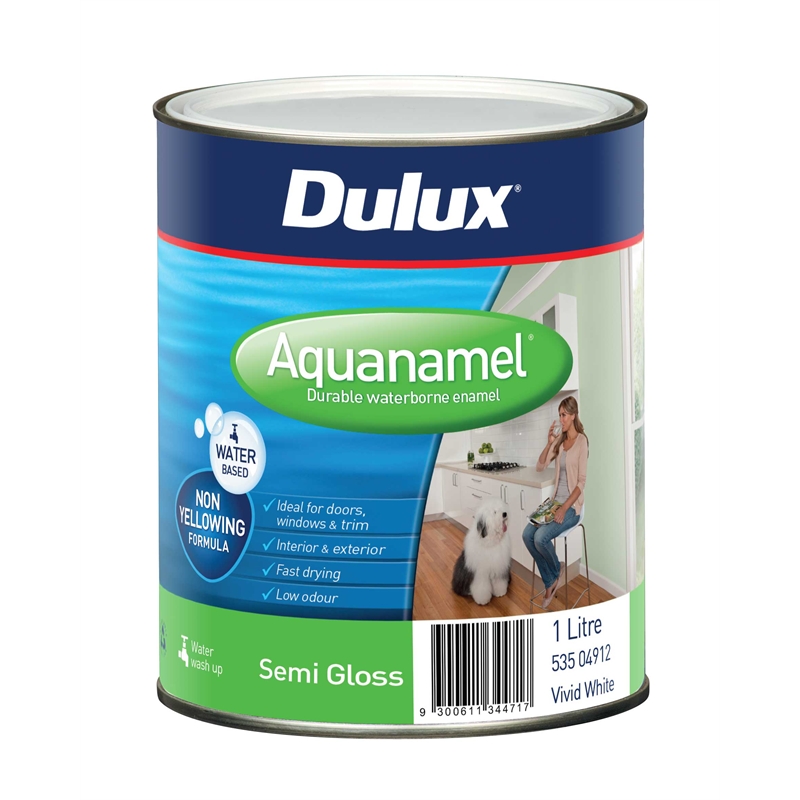Dulux Aquanamel Semi Gloss 1L White Bunnings Warehouse