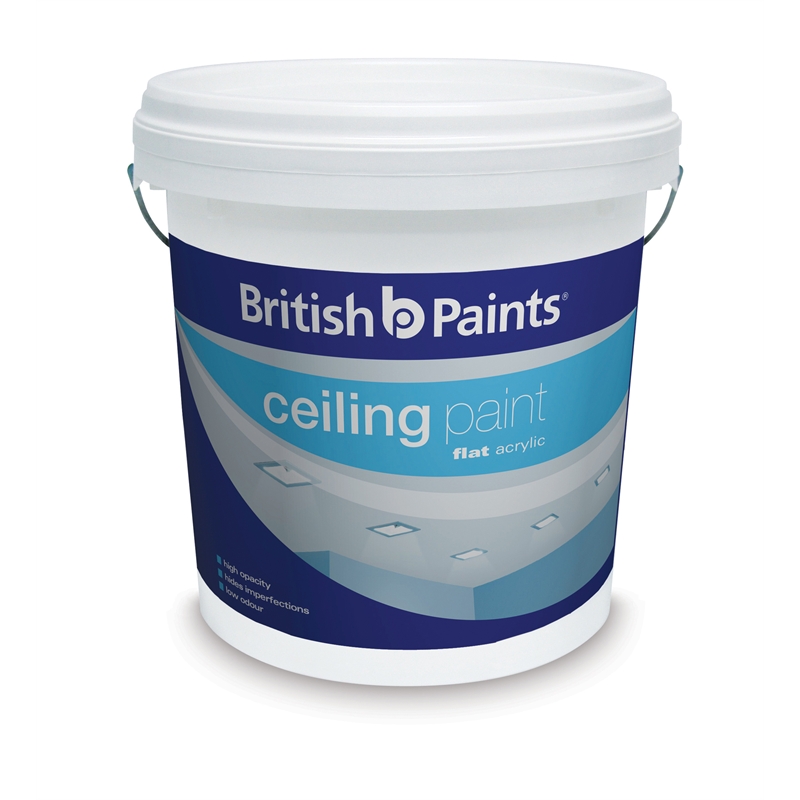 British Paints Ceiling Paint Flat Acrylic 10L White SKU 00463017
