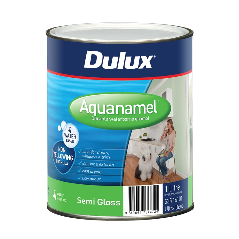  Dulux Aquanamel Semi Gloss 1L Ultra Deep Base Bunnings 