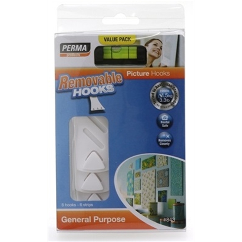Perma Removable Picture Hooks 6pc Bunnings Warehouse