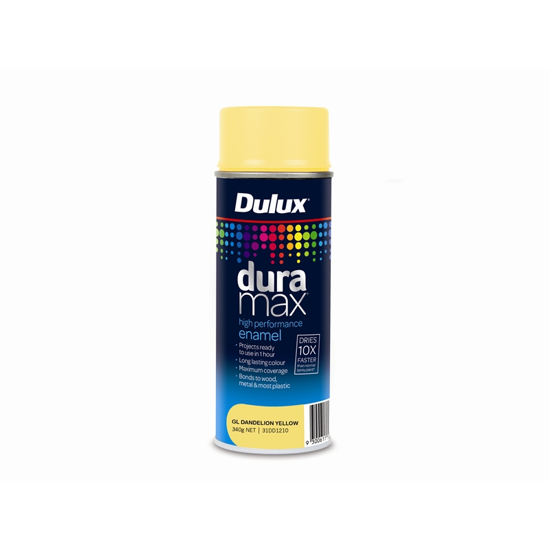  Dulux  Duramax 340g Gloss Dandelion Yellow  Spray Paint  