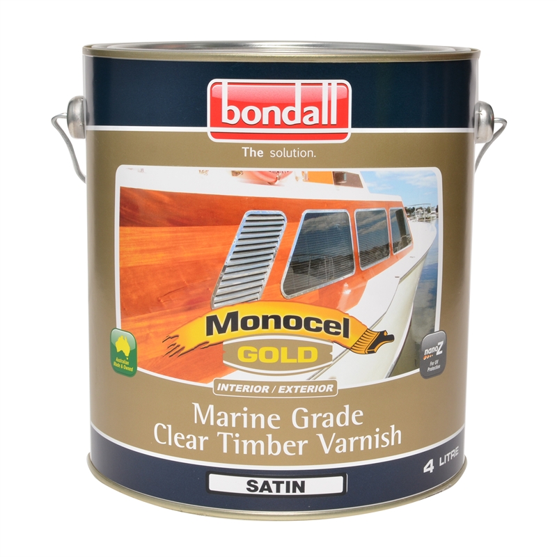 Bondall Monocel Gold Marine Grade Clear Timber Finish 4L Satin SKU
