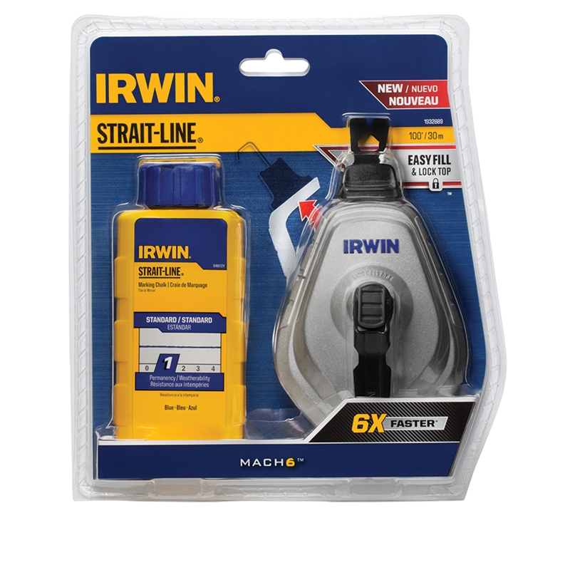 Irwin Straitline Chalk & Reel Blue 30m Bunnings Warehouse