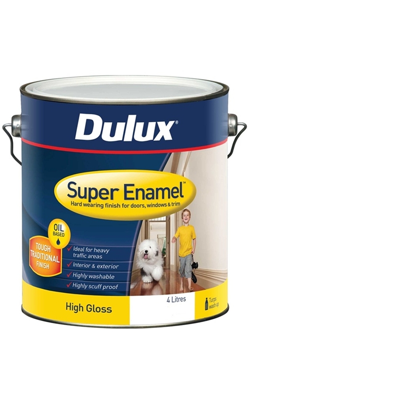 Dulux Super  Enamel High  Gloss  4L Extra Bright Bunnings 