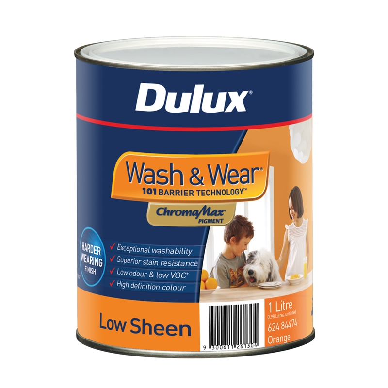 Dulux Wash & Wear 101 Low Sheen 1L Orange Interior Paint SKU 00178129 ...