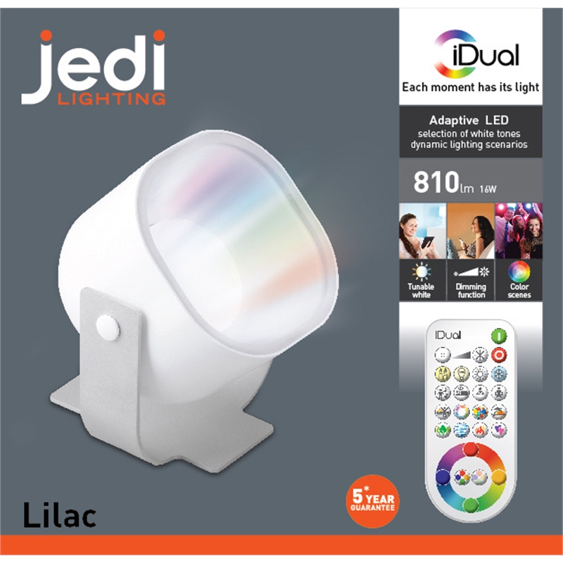 Jedi Lighting iDual LED Portable Lamp Lilac with Remote Control