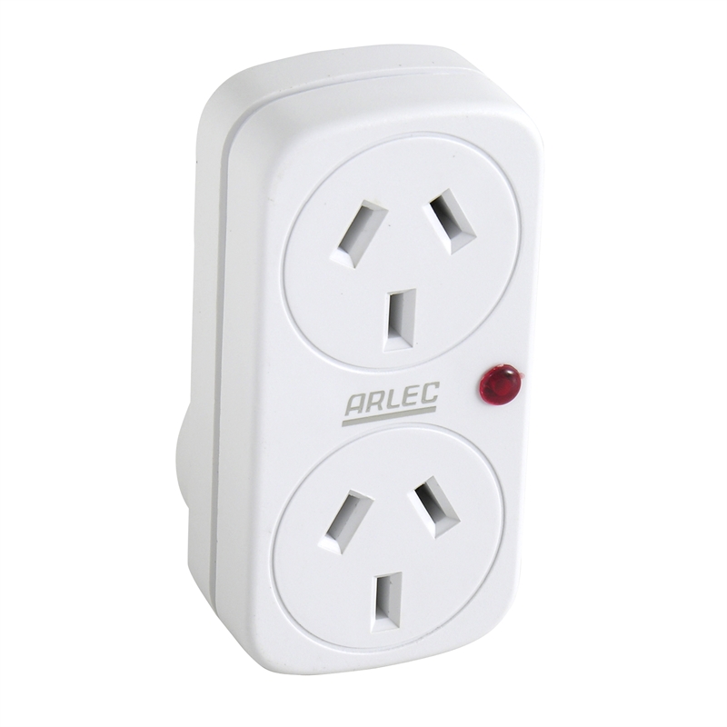 Arlec Vertical Double Surge Adaptor Bunnings Warehouse
