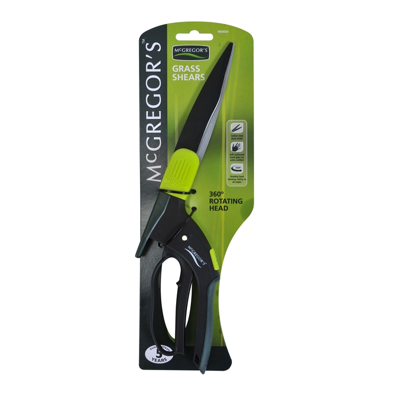 McGregor's 360deg Swivel Head Wavy Blade Grass Shears SKU 00160358 Bunnings Warehouse