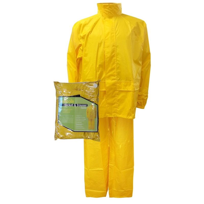 Sealcote Wet Weather Jacket & Pants Size Large Yellow Bunnings Warehouse
