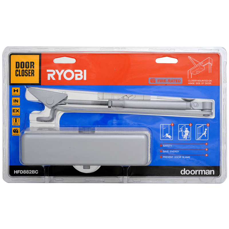 Ryobi Door Closer Lightweight Silver Bunnings Warehouse