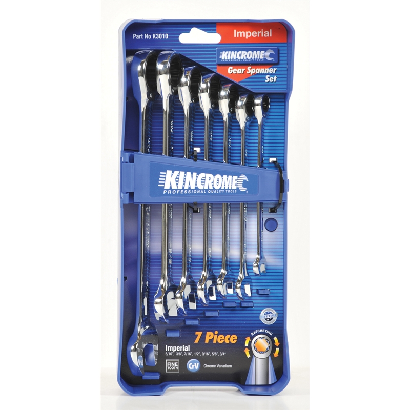 Kincrome 7 Piece Geared Spanner Set Bunnings Warehouse