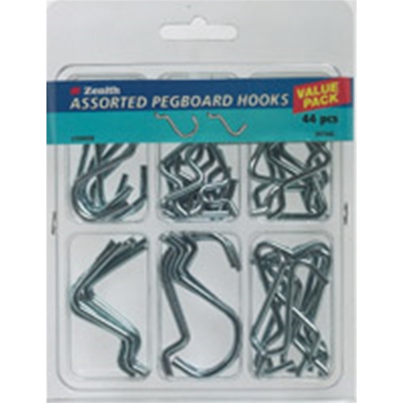 Zenith Pegboard Hooks asst 44pc Bunnings Warehouse