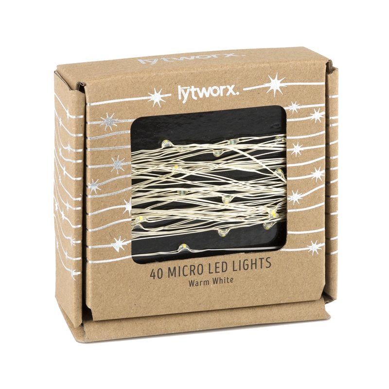 Lytworx Warm White Battery Operated 40 Copper Wire Led Lights