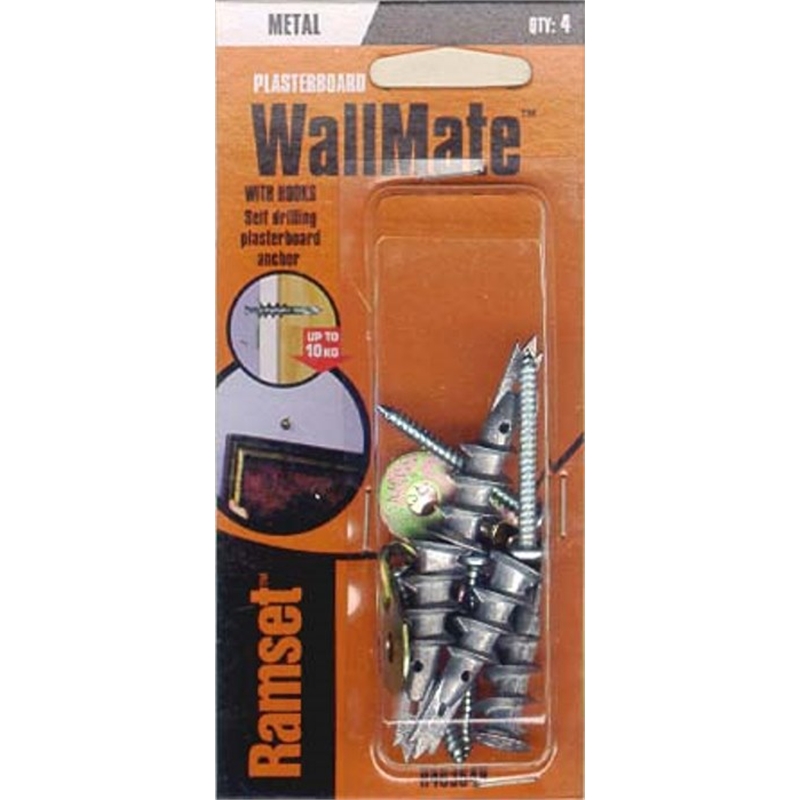 Ramset WallMate with Hooks and Screws 4pk R463548 Bunnings Warehouse
