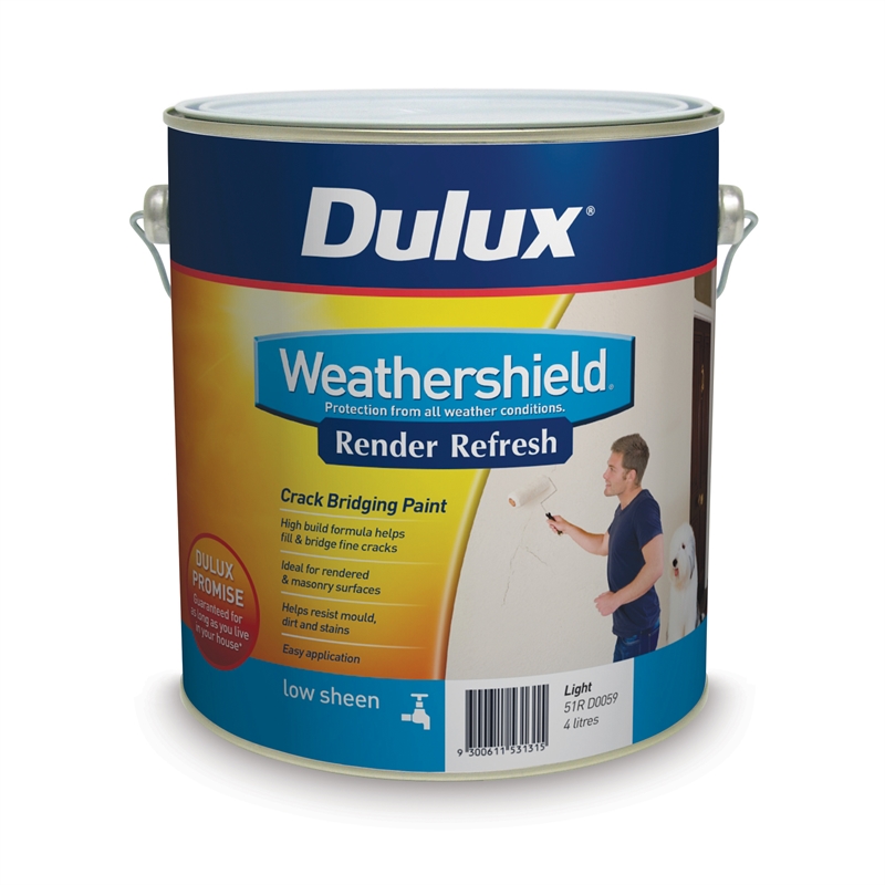  Dulux  Weathershield  Render Refresh Low  Sheen  4L Light 