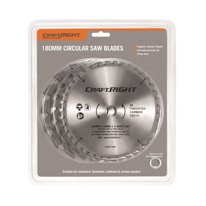 Craftright Circular Saw Blade 180mm 3pk Bunnings Warehouse