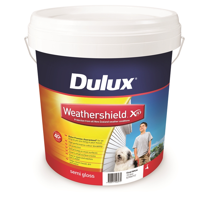 Dulux Weathershield X10 Semi Gloss 15L Vivid White Bunnings Warehouse