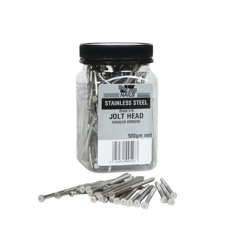 NZ Nails 50 x 2.8mm 316 Stainless Steel Jolt Head Nail 500g Pack