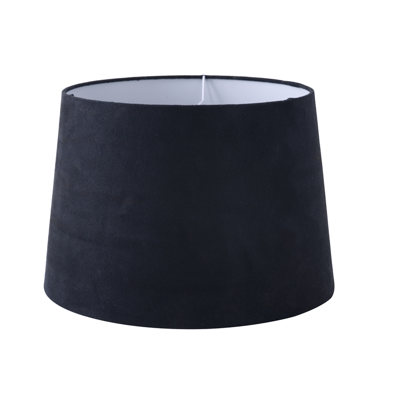 Orbit Lamp Shade Medium Round Black Suede
