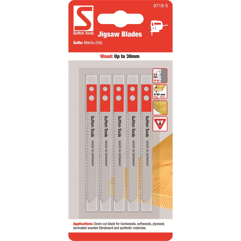 Sutton Jigsaw Blade Ultra Makita Shank Wood 5pk SKU 00100456 Bunnings