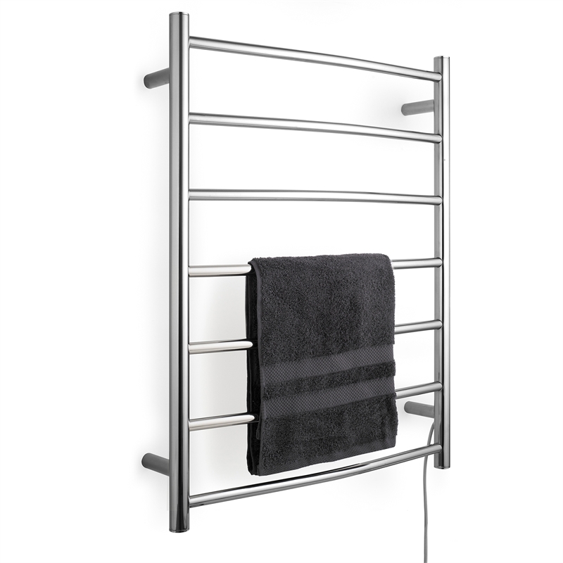 Arlec 7 Bar 70W Curved Heated Towel Rail Stainless Steel | Bunnings ...