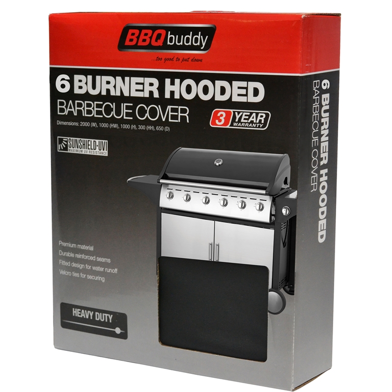 cover bbq burner 6 Heavy BBQ Duty BBQ 6 SKU Cover Hooded Buddy Black Burner