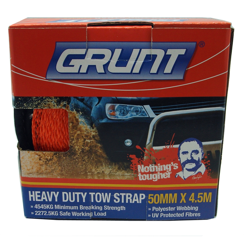 Grunt Heavy Duty Tow Strap 50x4500mm Orange Bunnings Warehouse