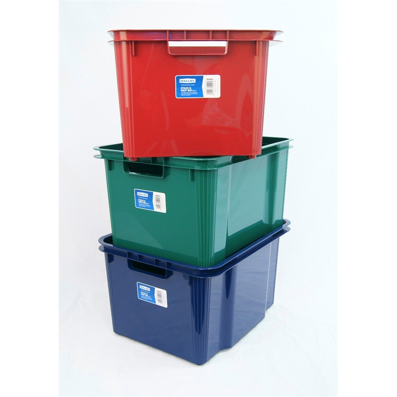 Malloy Stack and Nest Bin 32L Assorted Colour Bunnings Warehouse