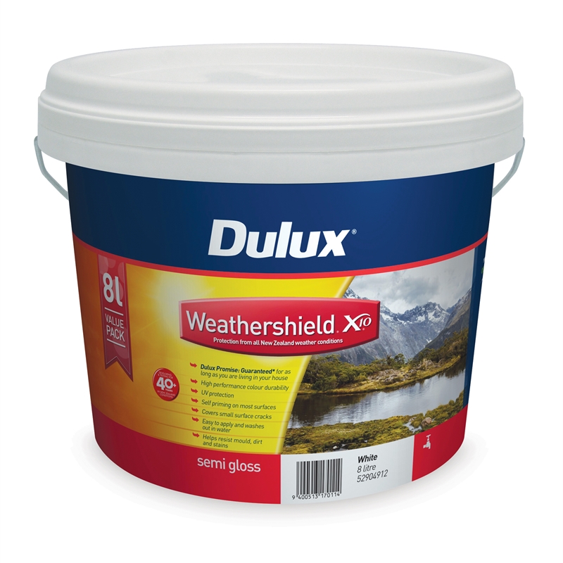  Dulux Weathshield X10 Semi Gloss Vivid White 8L Bunnings 