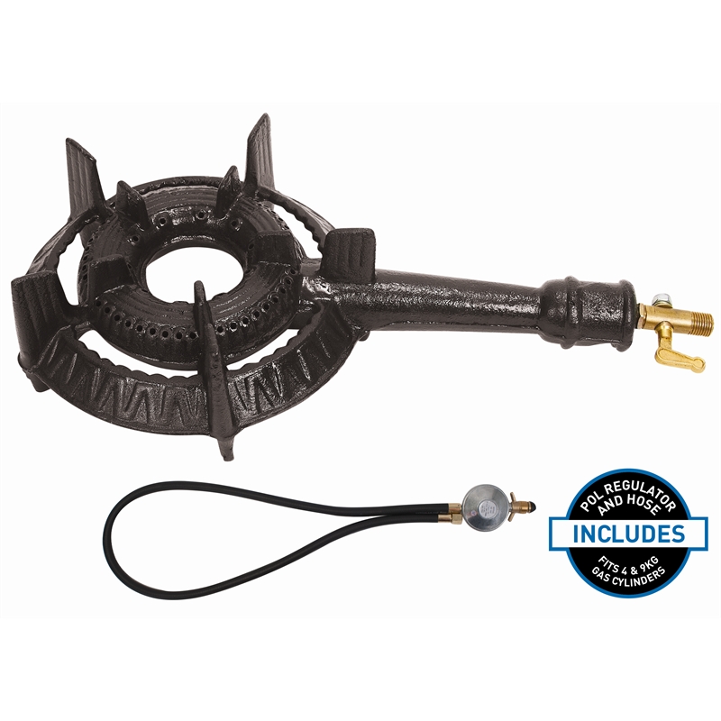 Campmaster 4 Ring Gas Frame Ring Burner with Regulator | Bunnings Warehouse