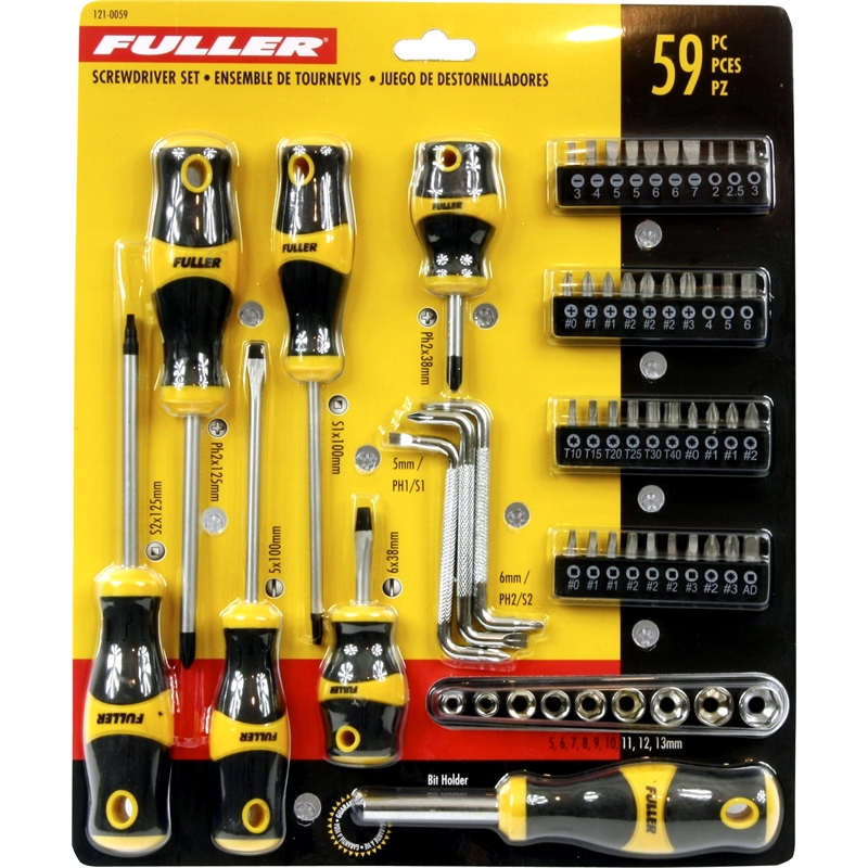 Fuller Screwdriver & Bit Set 59pc Bunnings Warehouse